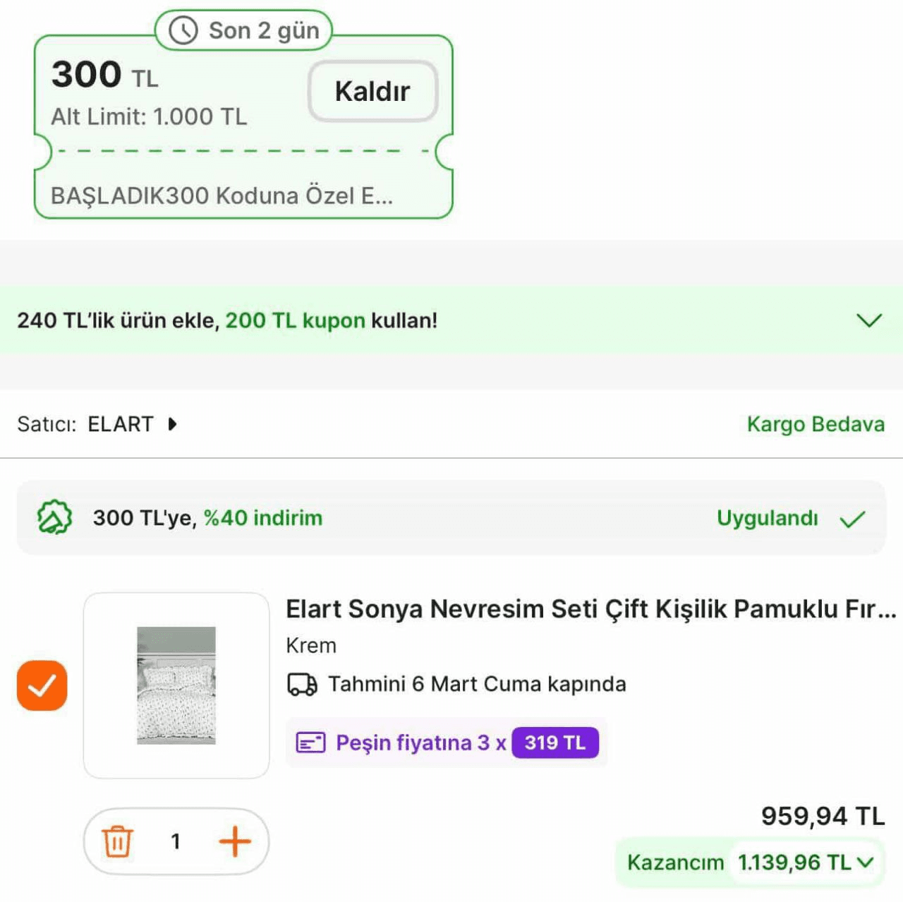 Hepsiburada BAŞLADIK300 koduyla 1.000/300 TL Ev yaşam indirimi